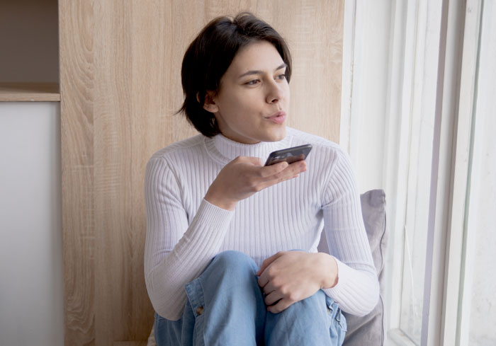 Woman talking on the phone