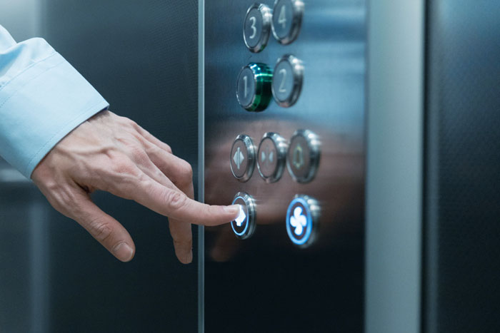 Pushing the elevator button