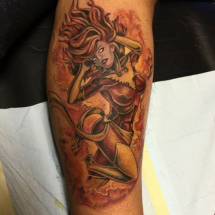 Dark Phoenix from X-man tattoo 