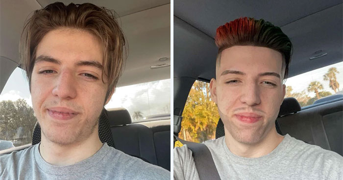 Before And After My Usual Barber Asked If I Wanted “Enhancements”