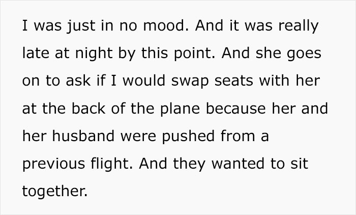 Woman Shares How She Got Lectured By A “Karen” On A Plane Who Asked To Swap Seats With Her So She Could Sit With Her Husband Woman Shares How She Got Lectured By A “Karen” On A Plane Who Asked To Swap Seats With Her So She Could Sit With Her Husband