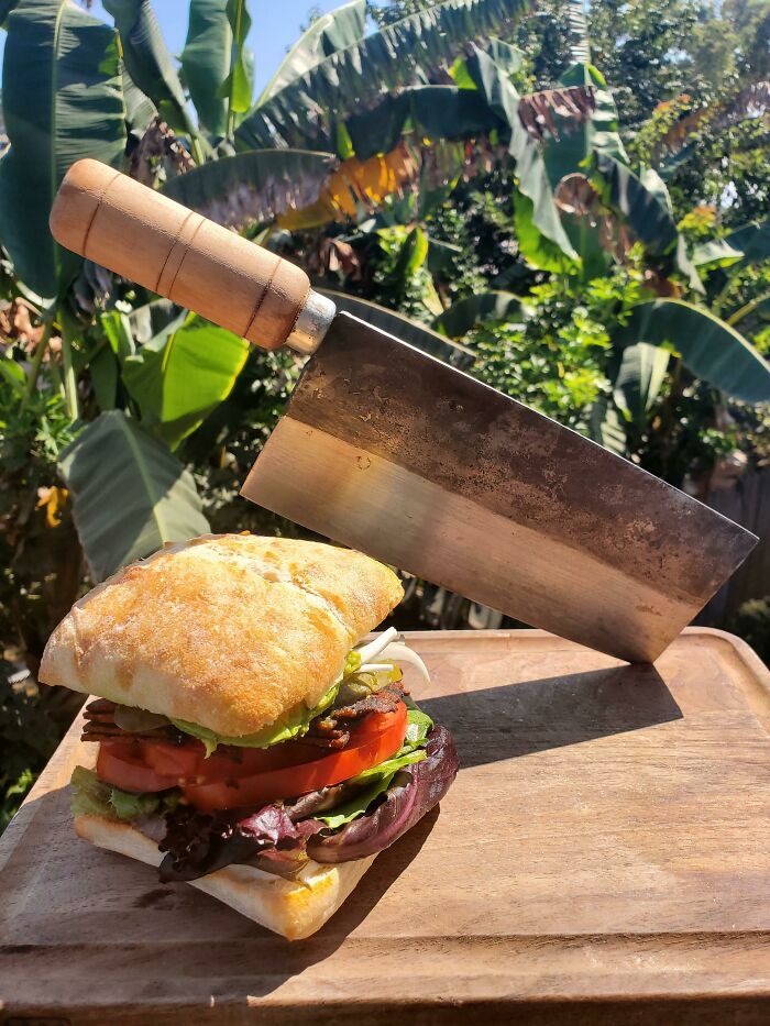 Found An Awesome Never Used Vintage Carbon Steel Chinese Cleaver And Used It To Prepare The Most Delicious Blt