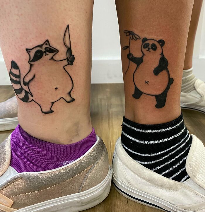 Opposite Best Friend Tattoos By Mickey D At Black Kat Tattoo In New Bern, NC