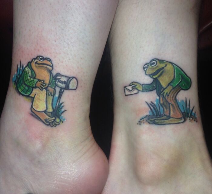 Frog And Toad Friendship Tattoos. Done By Nadine At Valor Tattoo Parlor In Reno, NV