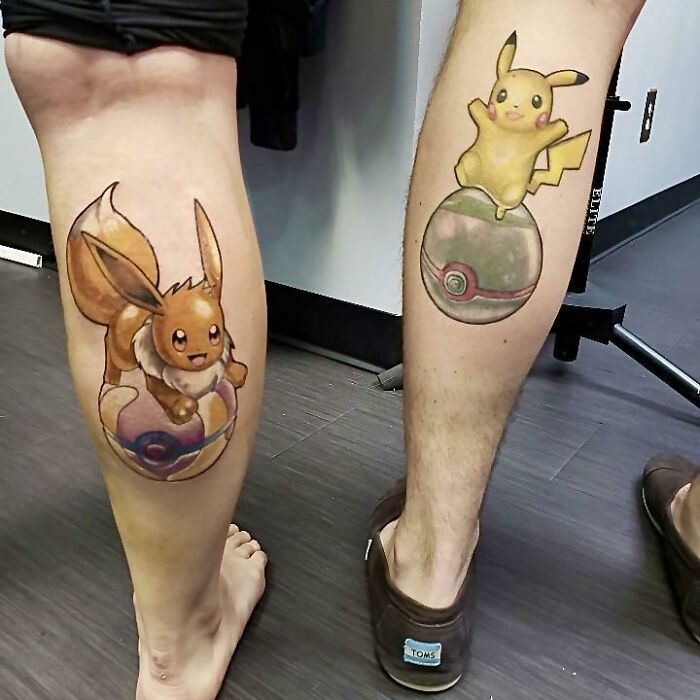 Pokémon Tattoos With My Best Friend! Done At Black Cloud Tattoo In Pineville NC By Andrew & Andre Williams