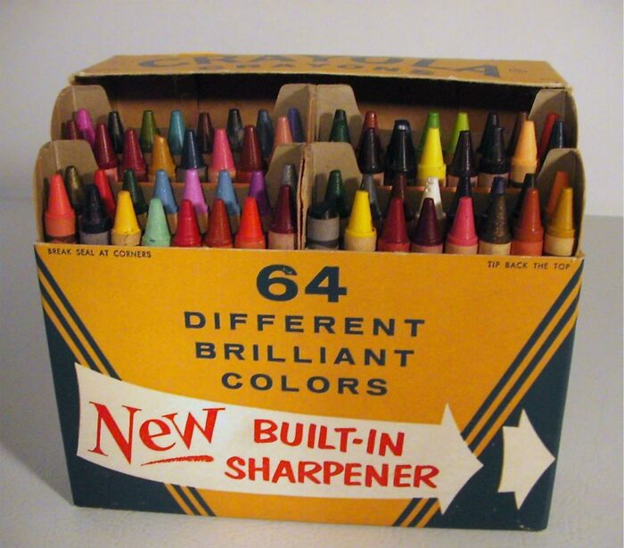 The 64 Pack Of Crayons With A Built In Sharpener