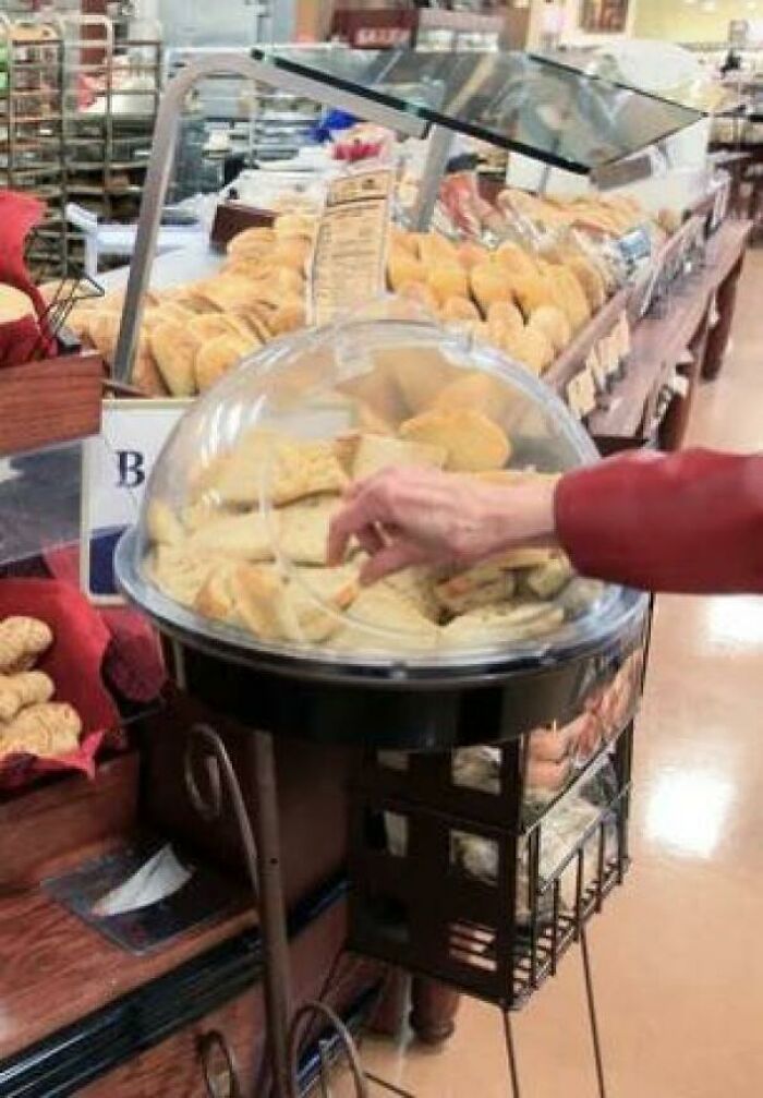 Bread Sampler At The Grocery Store