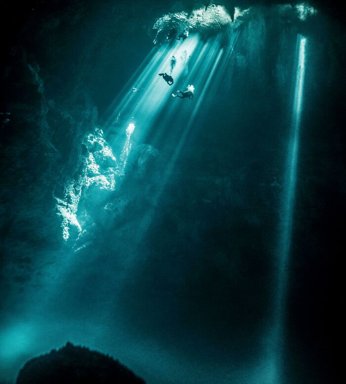 Shot From My Recent Dive At “The Pit” Cenote In Tulum!