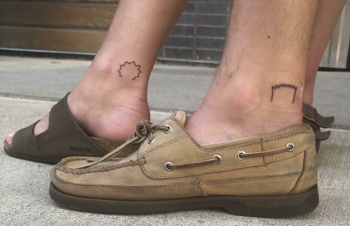 Bart and Lisa hair's ankle tattoos