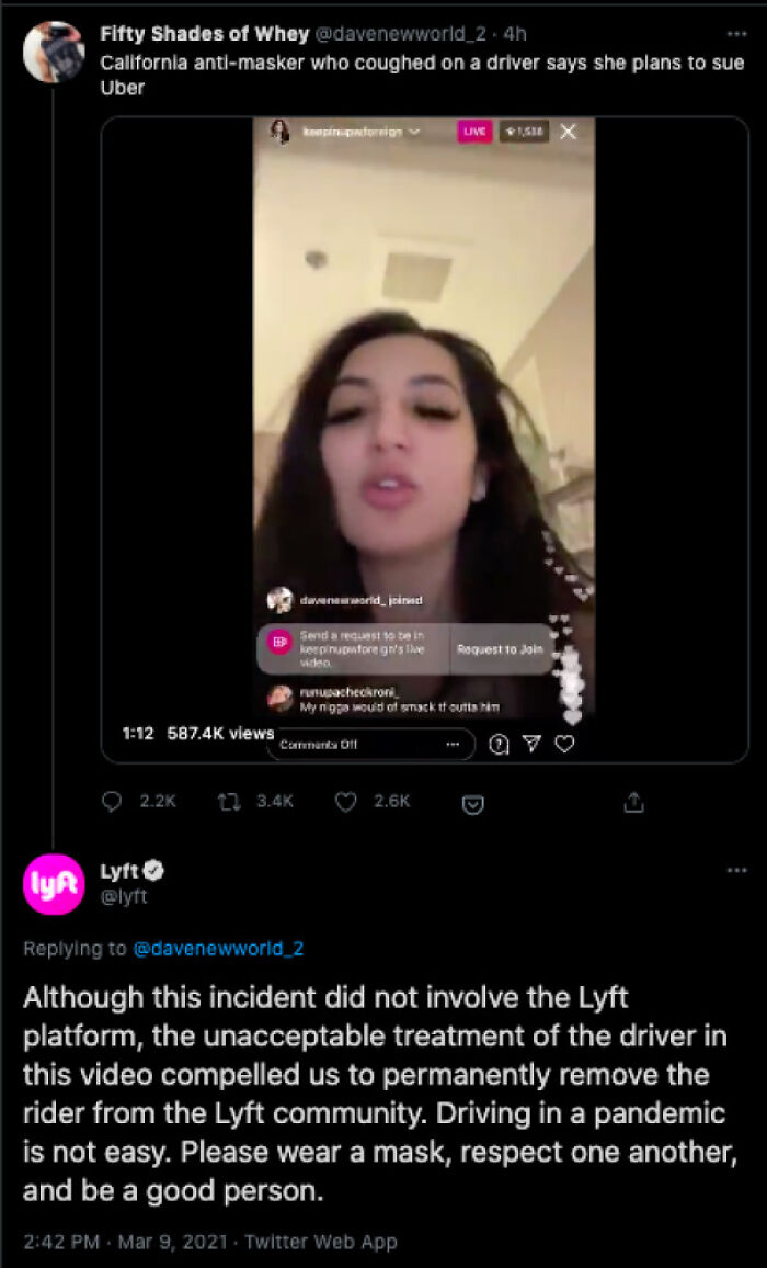 California Woman Who Coughed On An Uber Driver Says She'll Only Use Lyft, Lyft Says No
