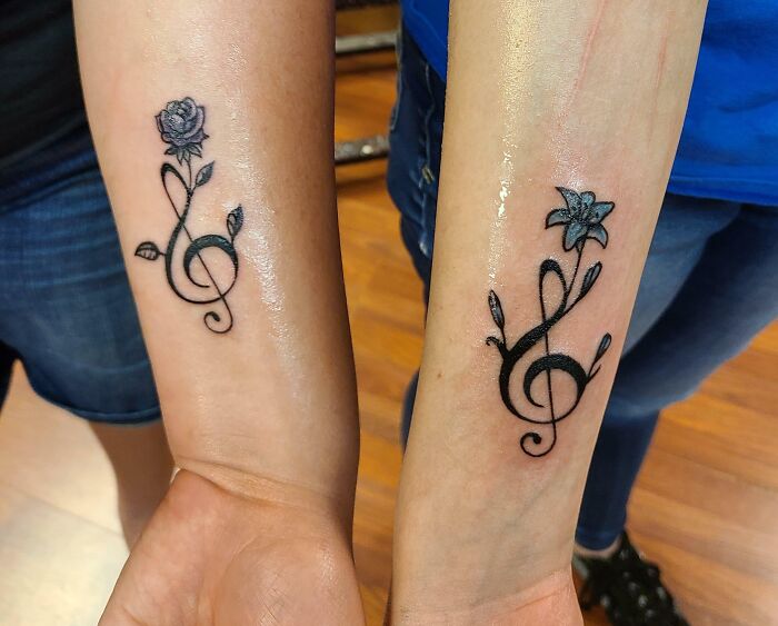 I Convinced My Best Friend (Left) To Get A Tattoo With Me. Done By Kenzie At Dixie Tattoo Co Watetford, MI