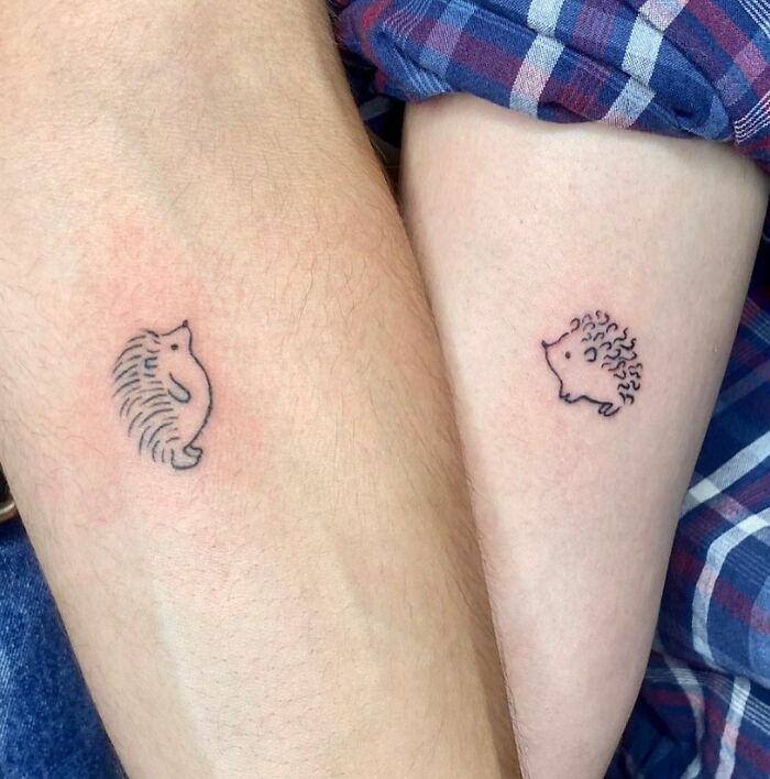 Matching Hedgehog Tattoos