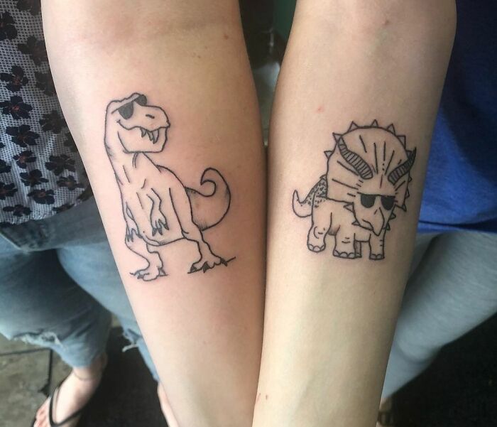 Best Friend Dino Tattoos
