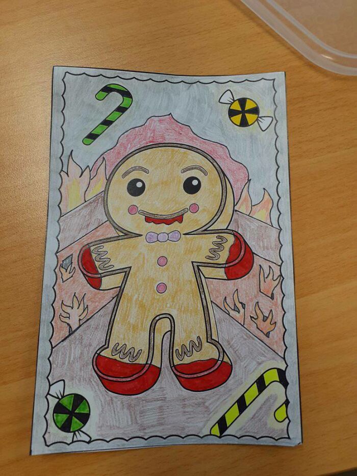 Was Colouring With My Students And I Thought That Gingerbread Man Needed Some Improvements