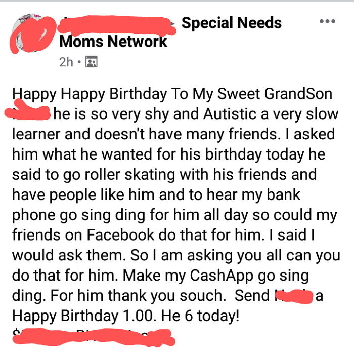 Make My Kid's Birthday Wonderful By Making My Cash App Go Bing!