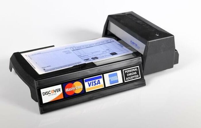 Manual Credit Card Machine. You Know The Sounds It Makes