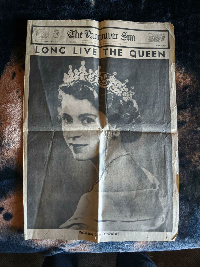 Found The Newspaper That Announced Elizabeth As Queen