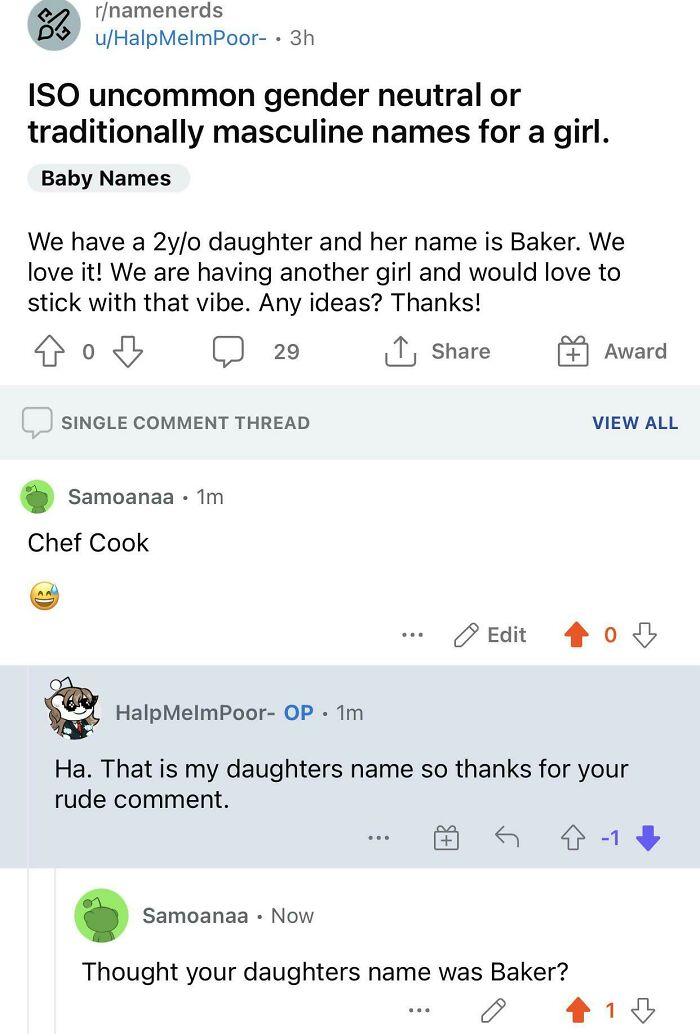 Apparently My Suggestion Wasn’t Appreciated. Can Anyone Else Help Name Baker’s Sister? Baker Is A Girl 🥲