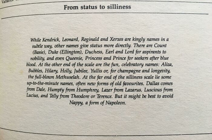 From A Baby Names Book In 1997