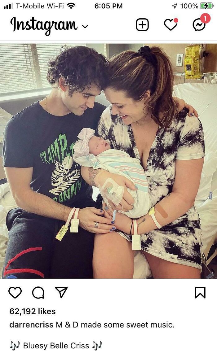 Darren Criss Named His Baby 🎶bluesy Belle Criss 🎶
