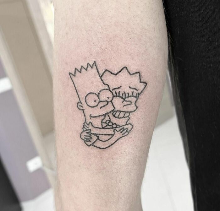 Bart And Lisa Simpson tattoo