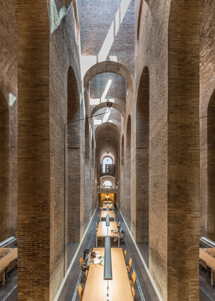 This Massive Library In Barcelona Is Built In What Was Formerly A Water Deposit Built In 1874