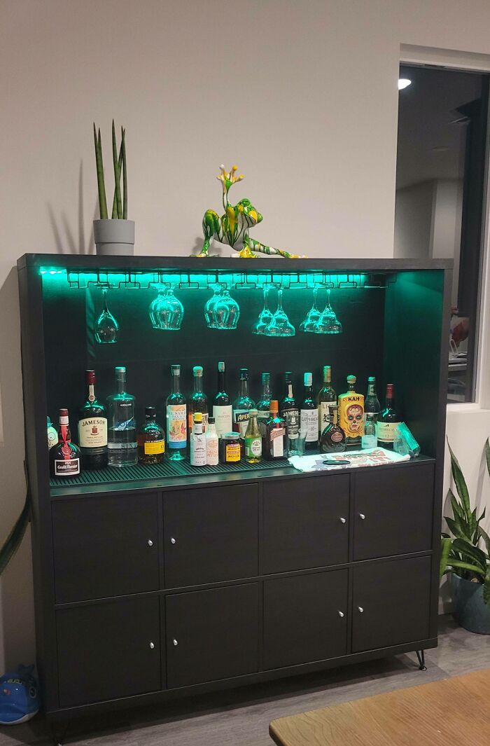 I Made An Extra Kallax I Had Into A Bar Cabinet