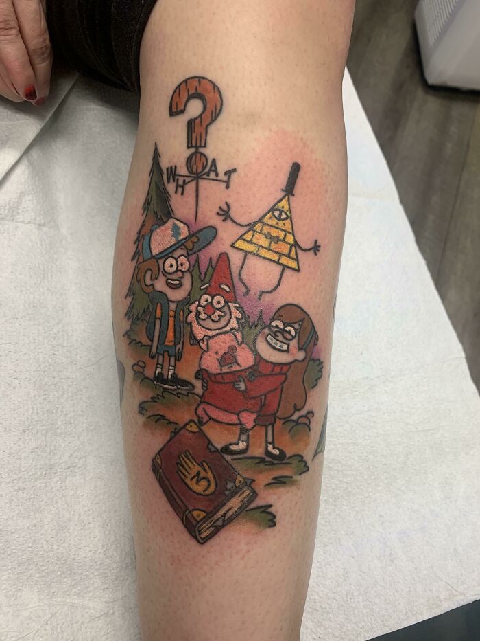 Gravity Falls inspired arm tattoo