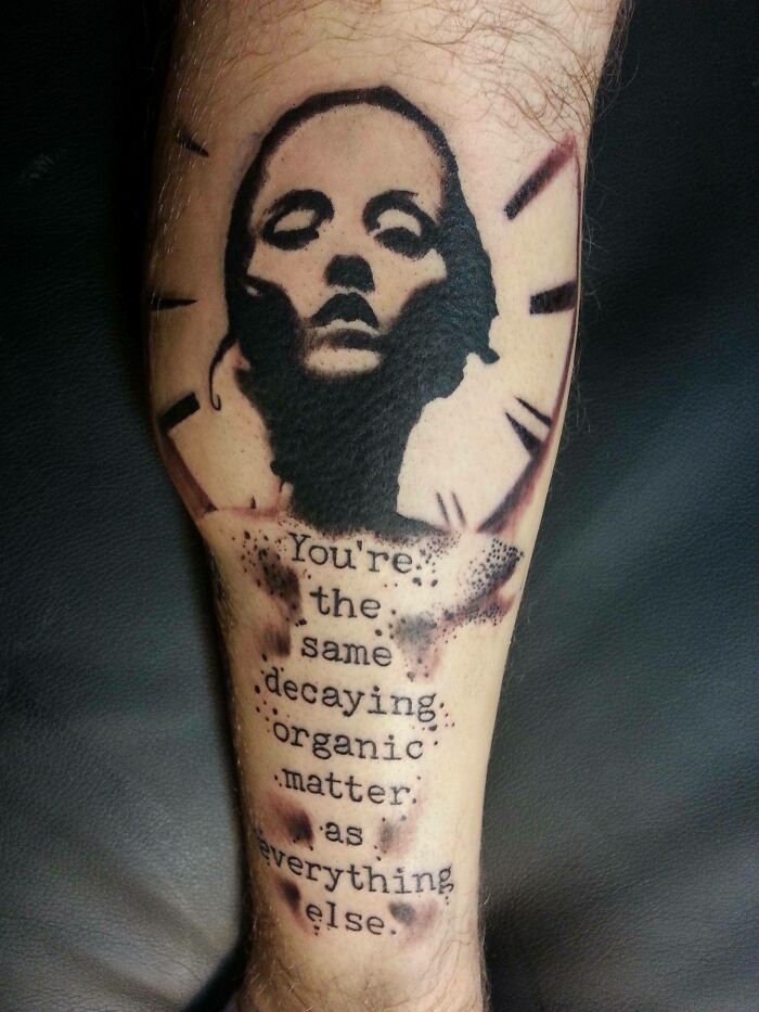 Converge's "Jane Doe" With A Quote. Done By Jay Hettlehut, Anchors End Tattoo, Duluth, MN