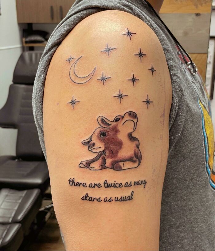 Two-Headed Calf Tattoo Based On A Poem That I Love! Done By Greg Anderson At Exposed Temptations Tattoo In Manassas, Virginia