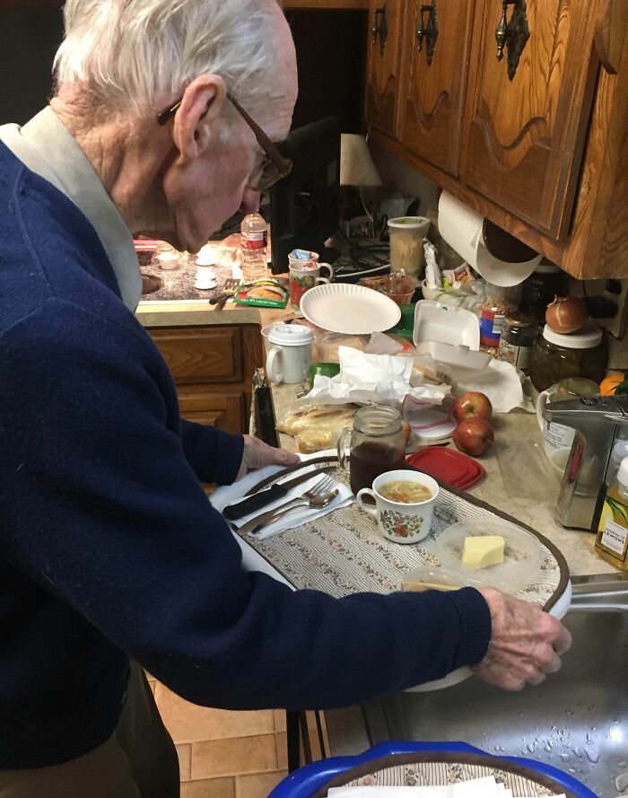 My 92-Year-Old Grandpa Takes My 91-Year-Old Grandma To Dinner In Bed Every Night