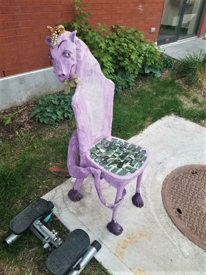 This Monstrous Paper Mache Chair That Someone Understandably Threw Away