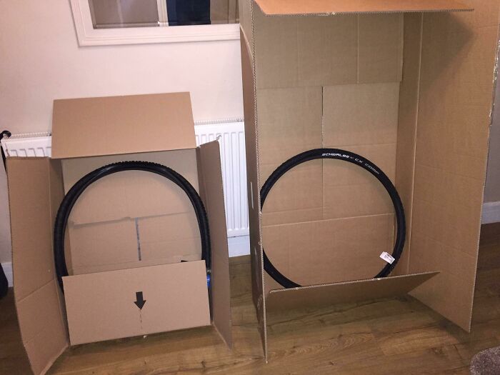 Another Efficient Packaging Decision By Amazon, For Two Bike Tyres
