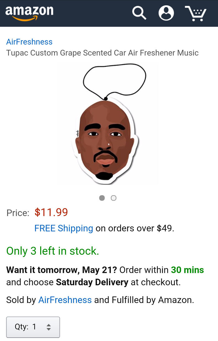 Grape Scented Tupac Air Freshener