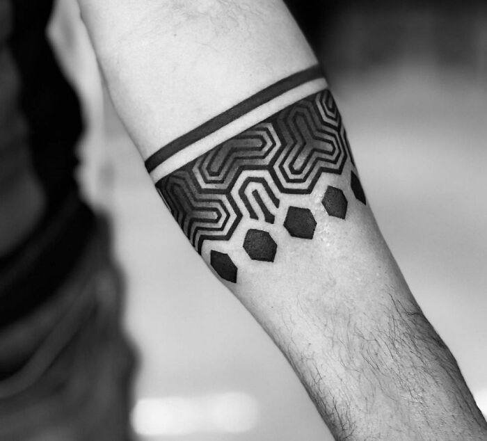Mandala arm band tattoo by Chelsea Speirs | Arm band tattoo, Band tattoo,  Simple mandala tattoo