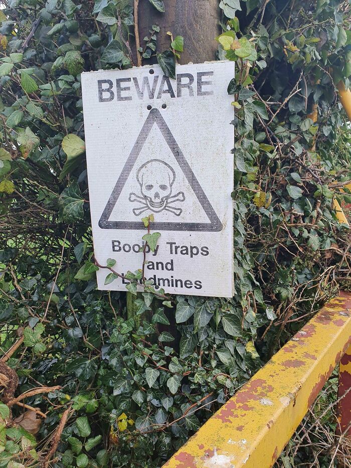 Interesting Sign At An Abandoned Quarry