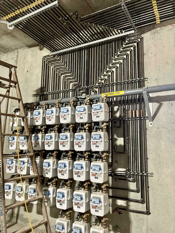 Maybe This Is Super Basic For A Plumber, But As An Electrician, This Type Of Work Is Very Satisfying To See. Haven't Seen A Single Piece Of Sloppy Work From The Plumbers On This Job. Very Impressive Stuff