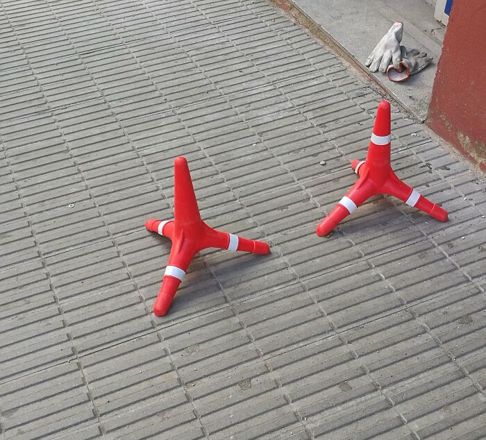 I Spotted These Traffic Cones, Usable Anyway Up On Holiday In Barcelona