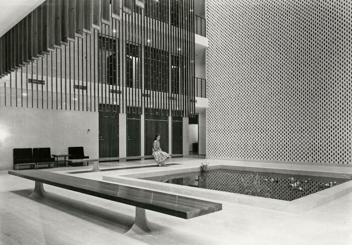 Lobby Of United States Embassy Oslo By Eero Saarinen (1959)