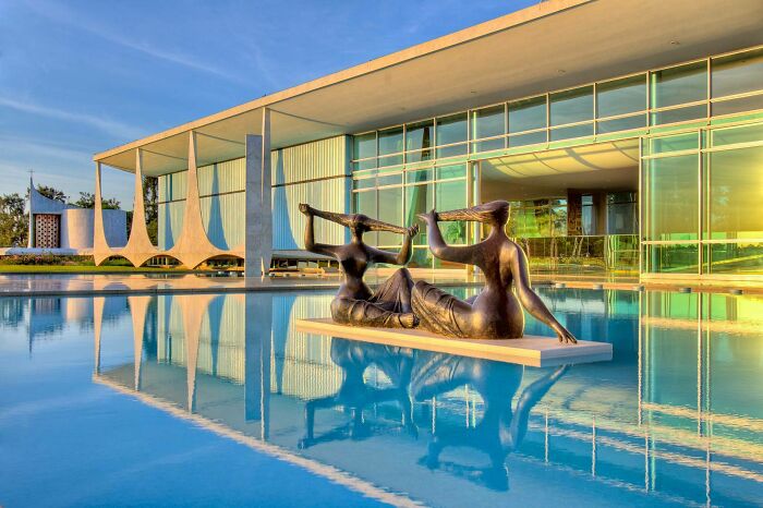 Alvorada Palace, Presidential Residence Of Brasil At Brasilia By Oscar Niemeyer, (1958)