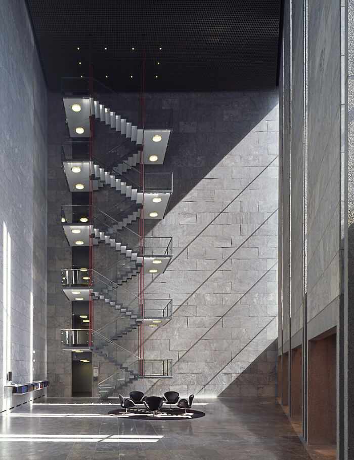 Interior Of Danmarks Nationalbank, Denmark (1965-78) By Arne Jacobsen