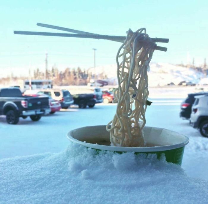 Pic Of Ramen Noodles At -30: Yellowknife, Northwest Territories