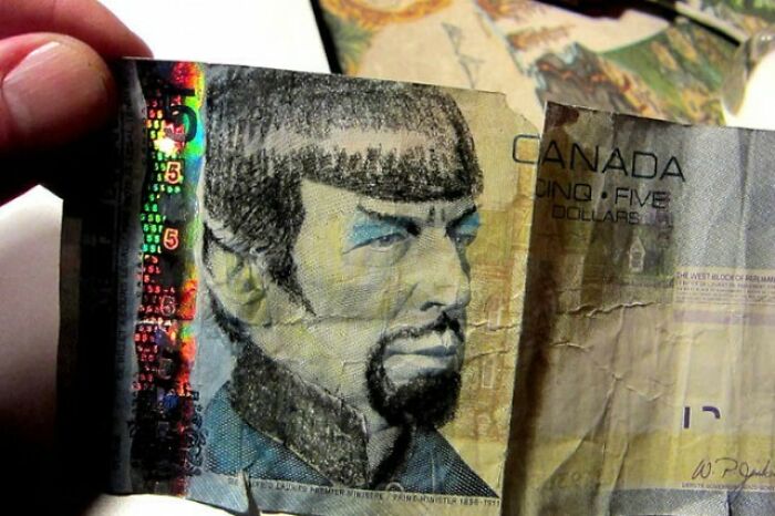 The Bank Of Canada Are Asking Citizens To Stop "Spockifying" The 5$ Bills As A Tribute