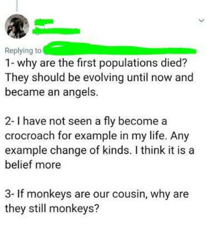 Humans Aren't Angels, Therefore Evolution Is False