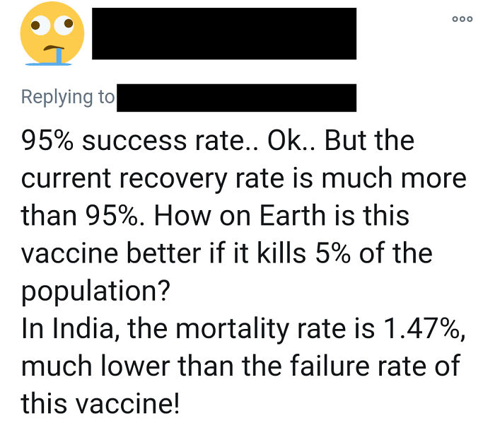 A Vaccine Being 95% Successful Means It Kills 5% Of Test Subjects