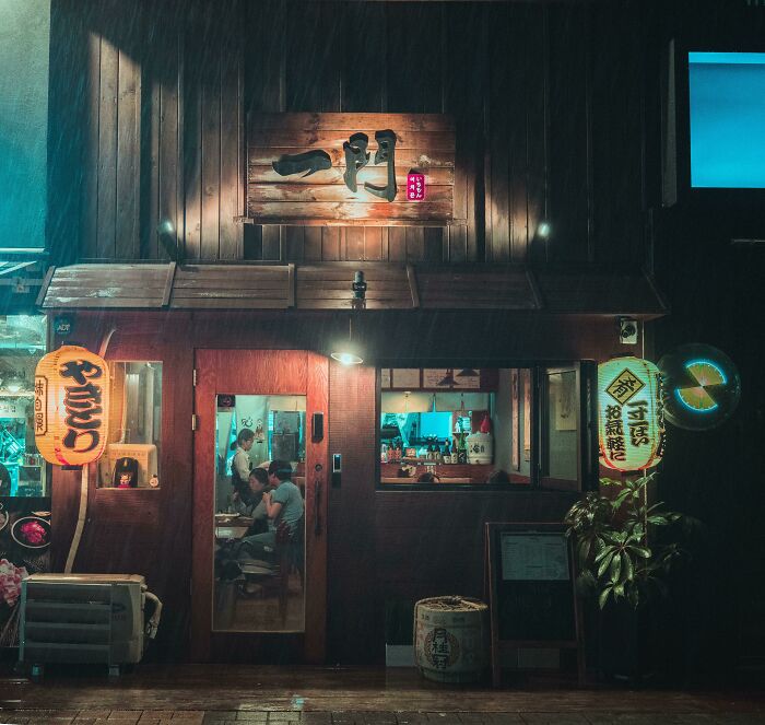 Este restaurante japonés durante la tormenta de anoche