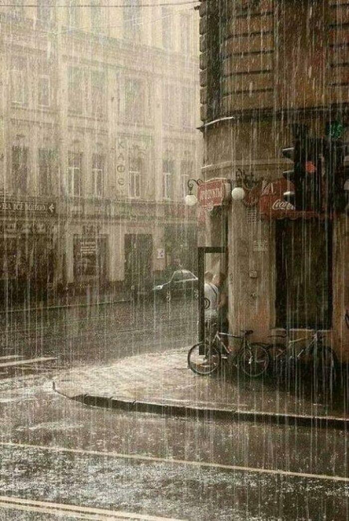 Rainy Street Corner