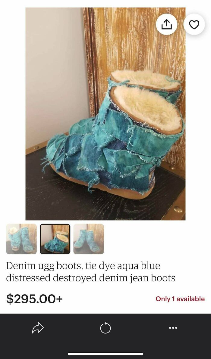 Only $295! Custom Ugg Boots With Random Pieces Of Denim Glued On Top