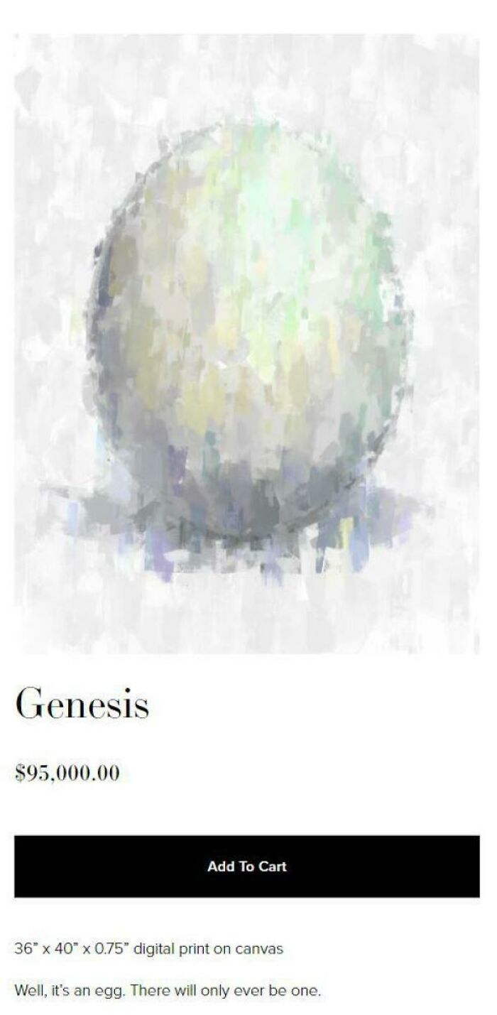 $95k For A Picture Of An Egg?