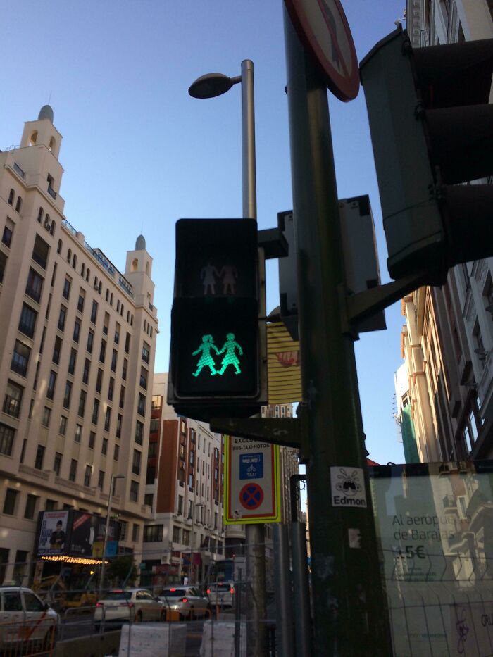 These Pedestrian Lights In Madrid